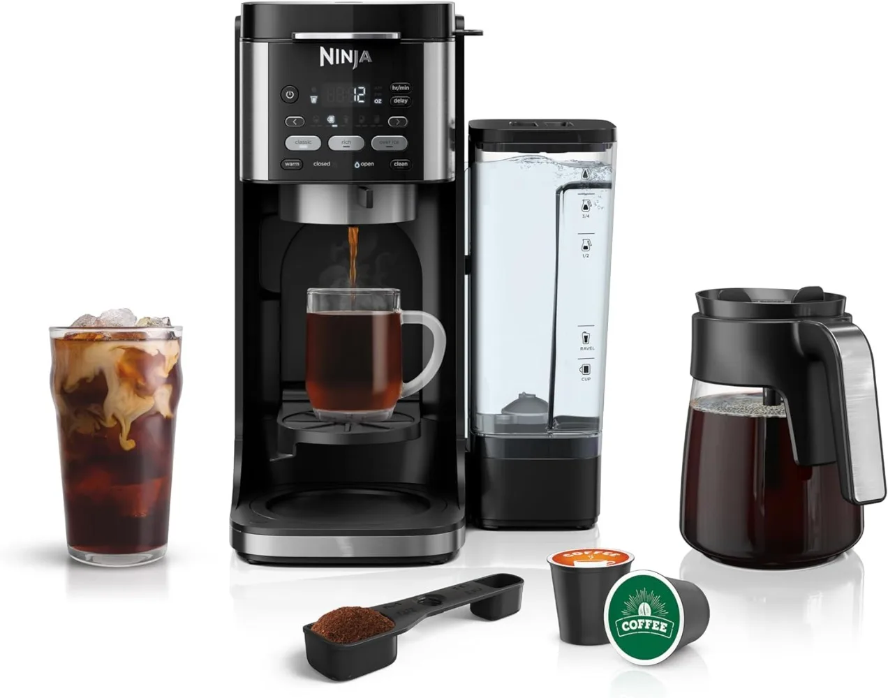 

CFP101 DualBrew Hot & Iced Coffee Maker, Single-Serve, compatible with K-Cups & 12-Cup Drip Coffee Maker, Black