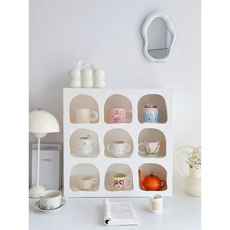 

Cup storage rack Jiugongge desktop grid sideboard multi-layer storage box small coffee cup holder