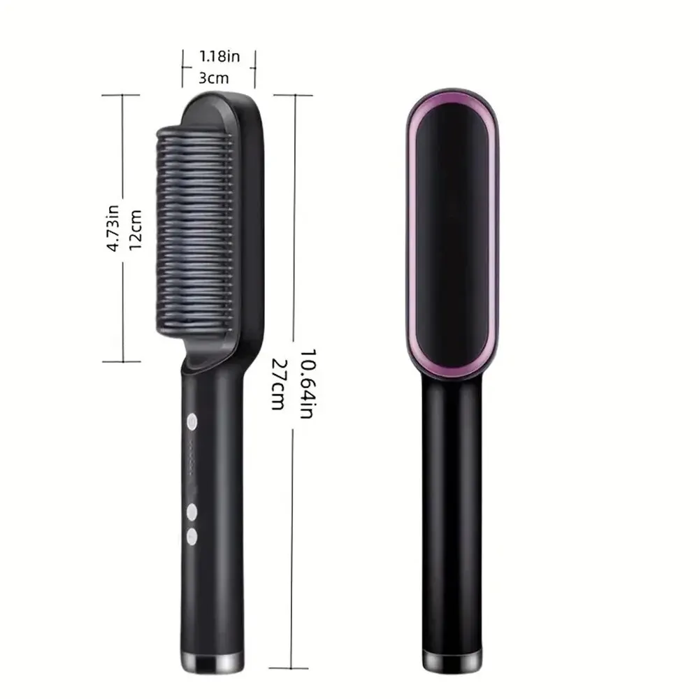 Hair straightener brush hot comb ionic straightening with anti scald fast ceramic heating portable hot straightening comb