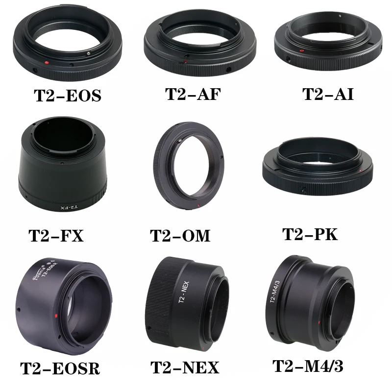 

Camera Adapter Ring T2 Metal Mount M42x0.75 for Canon EOS Olympus M4/3 Sony NEX EOSR PK FX AI