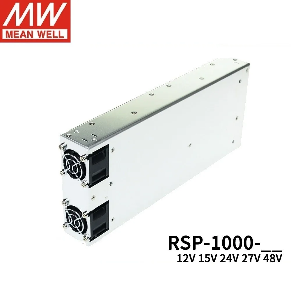 MEAN WELL RSP-1000-24 RSP-1000-15 RSP-1000-12 RSP-1000-27 RSP-1000-48 단일 출력, PFC 기능, 로우 프로파일 전원 공급 장치