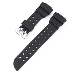 Enhanced Black Rubber Waterproof Sport Wristband Replacement (Black)