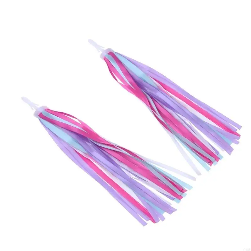 1 Pair Bicycles Ribbon Grips, Bike Streamers Set, Colorful Handlebar Tassels, Scooter Tassels Rainbow for Boys and Girls