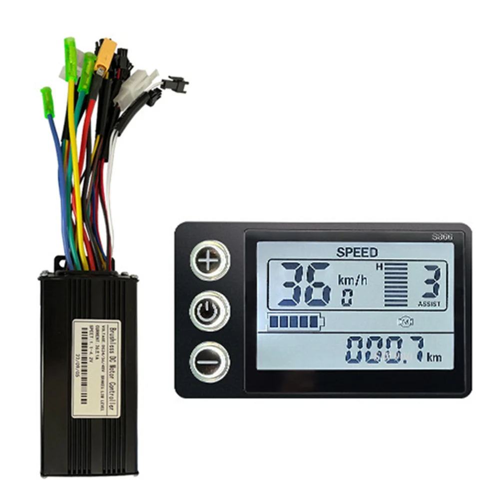 

Sine Wave Controller+S866 Display 243648V 26A 750W Compatible with Brushless Motor UART No 2 Protocol Long Lasting Material