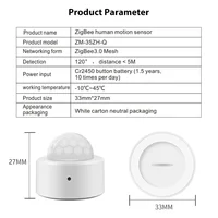 Tuya Zigbee Human Motion Sensor Smart Home Mini PIR Motion Sensor Infrared Detector Security Smart Life Works With Alexa Gateway 2