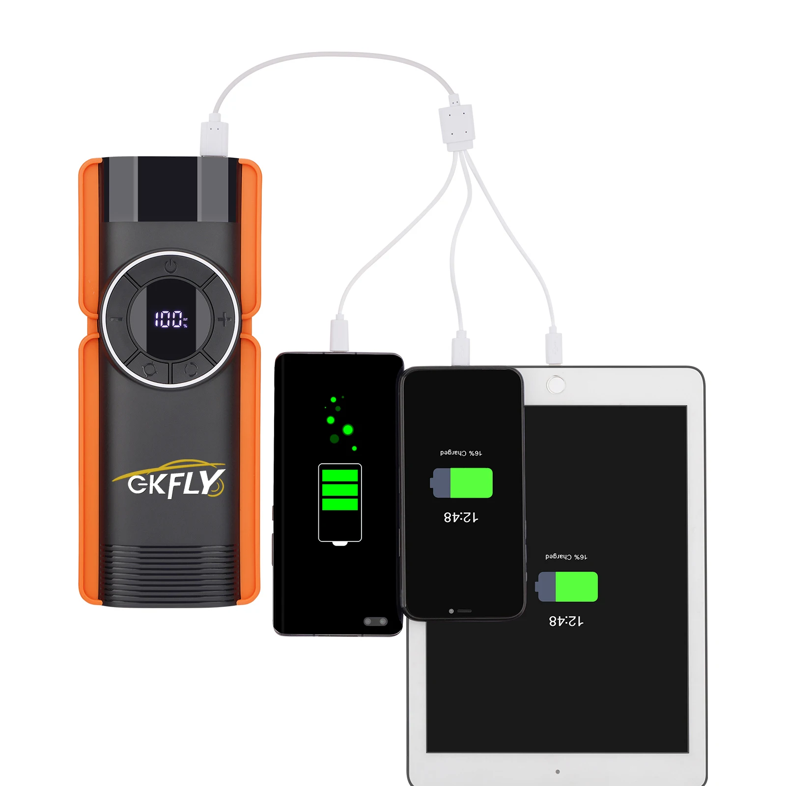 GKFLY Jump Starter in Pump Air Compressor 2000A Power