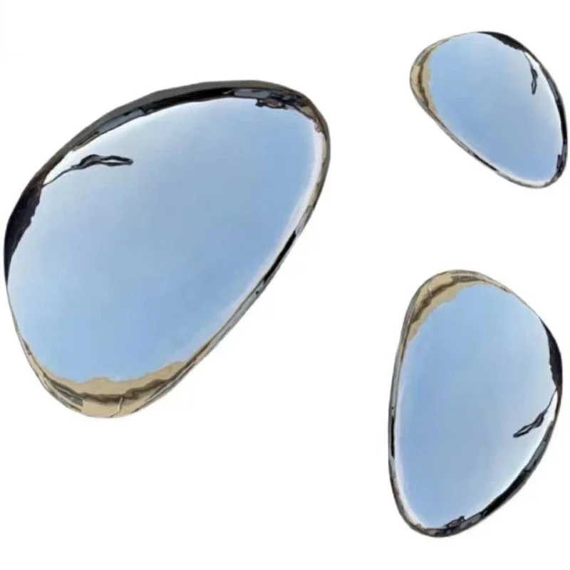 

Customized: Model room mirrored stainless steel water drop sculpture wall decoration cobblestone wall hanging