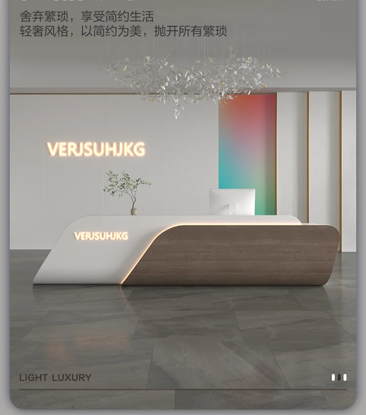 Description Picture 5 of itemWhite Church Pulpit Front Desk Lectern Restaurant Tables Pulpitos Standing Office Receptionist Desk Bar Small Bureau Furniture