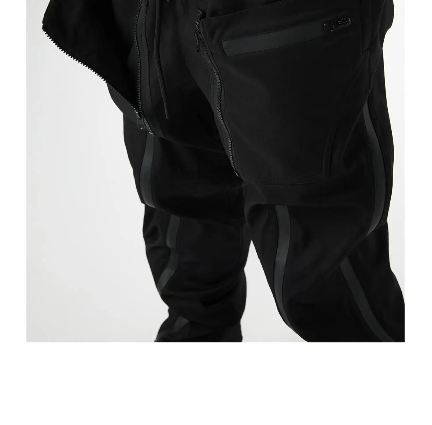 Pupil travel 22fw Straight elongated pants double zipper drawcord elastic waist high street techwear aesthetic gorpcore
