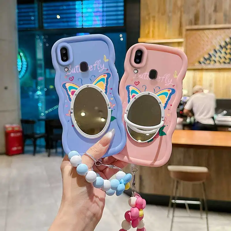 Cartoon Butterfly Phone Accessory Set: Case, Lanyard & Stand