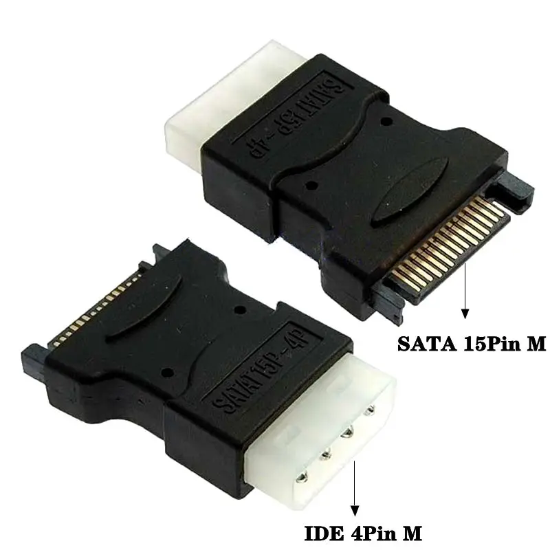 SATA 전원 어댑터 IDE 대형 4PIN 남성 여성 SATA15Pin 남성 여성 철 버클 하드 디스크 전원 어댑터 4Pin Molex IDE