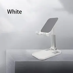 Portable Adjustable Foldable Desk Phone and Tablet Stand (WHITE)