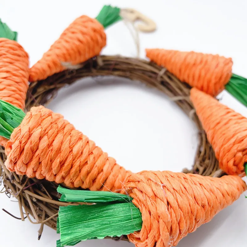 Pet Rabbit Bird Teeth Grinding String Rabbit Carrot Flower Wreath