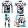 4PCS Sports Suit Kids Compression Shirt Pants Shorts Set Children MMA Rashguard Jiu Jusit Bjj GI Muay Thai Running Sportsuits 2