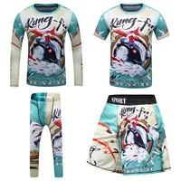 4PCS Sports Suit Kids Compression Shirt Pants Shorts Set Children MMA Rashguard Jiu Jusit Bjj GI Muay Thai Running Sportsuits 2