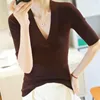 2024 Spring and summer High Quality cashmere Half sleeve Sweater Women Pullover Five-Point Short Sleeve Fashion Knit Female 4
