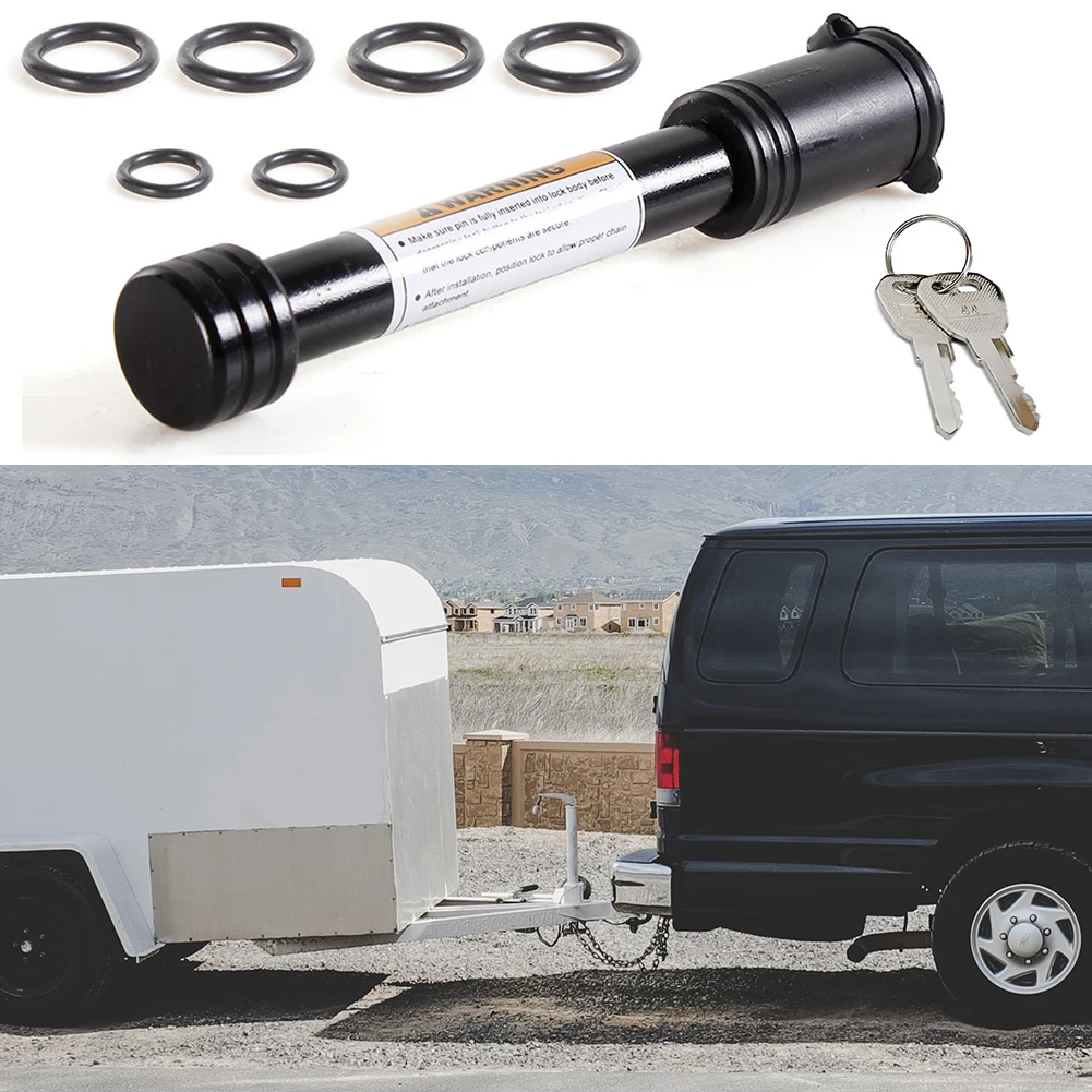 Hitch Receiver Pin Lock 2 Inch Receiver 5/8 Inch Pin Anti-Rattle O-Rings for Tow Truck Boat Bike
