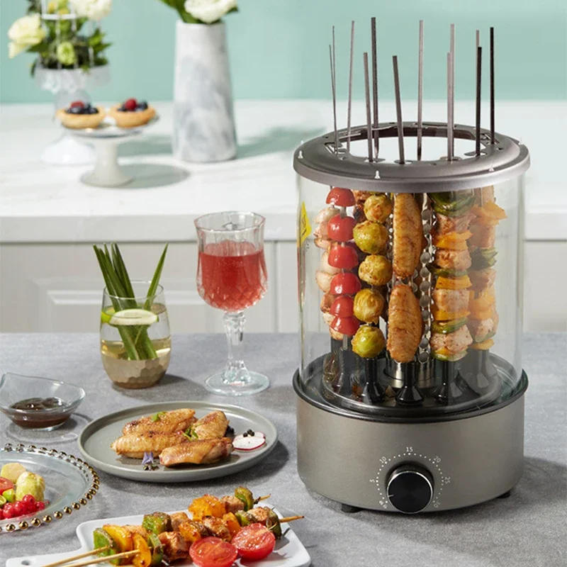 Electric Barbecue Grill Household KL-J121 Grilled Skewer Electromechanical Grill Plate Barbecue Oven Visual Rotary barbecu