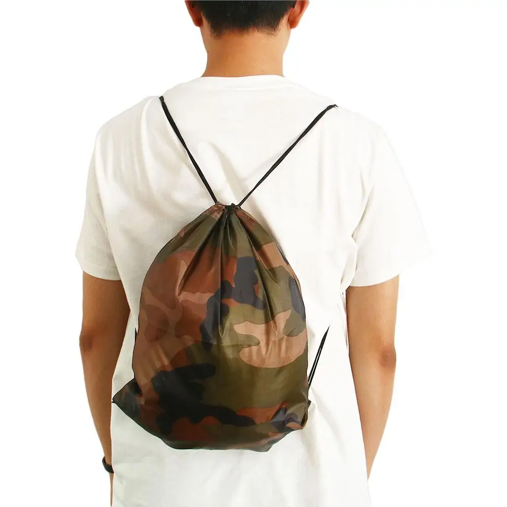 

Small Fashion Gym Riding Thicken Travel Camouflage Drawstring Bag Portable Sports Bag Oxford Bag Backpack