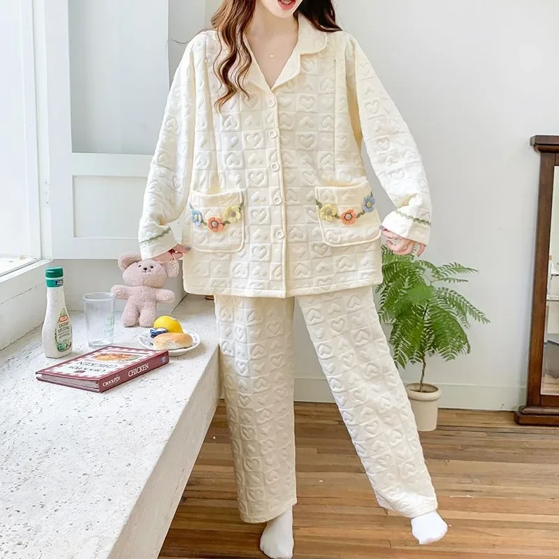 Air Cotton Confinement Clothes Winter Thickened Cotton Pregnant Women Pajamas Spring Autumn Adjustable Maternity Nursing Suits fdfklak pijama pregnant cotton spring summer 3 pieces maternity nightie pajamas for pregnant women pink blue nursing pajama