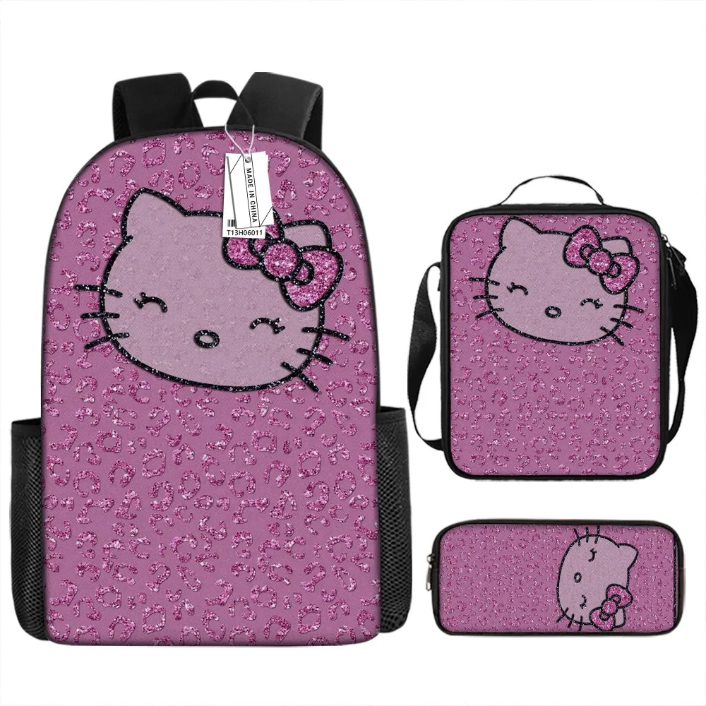thumbnail image 1 of Juego de 3 mochilas Sanrio Hello Kitty Kuromi, bolsa para el almuerzo, bolsa para lápices, bolsa para la escuela, bolsa para estudiantes de primaria y secundaria, regalo de cumpleaños para niñas, 1 of 5