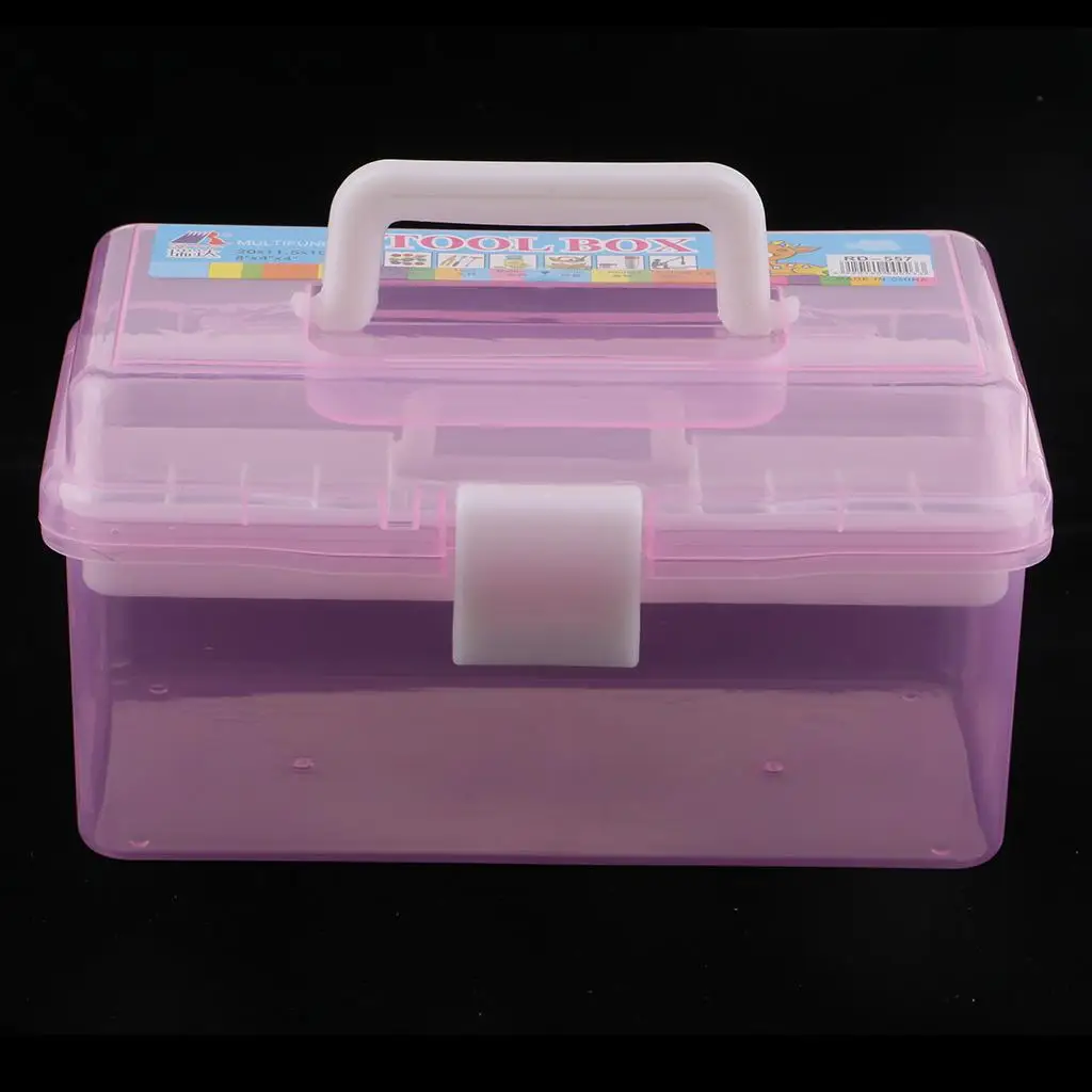 2 Layer Sewing Jewelry Painting Tools Box Storage Box Organizer Pink