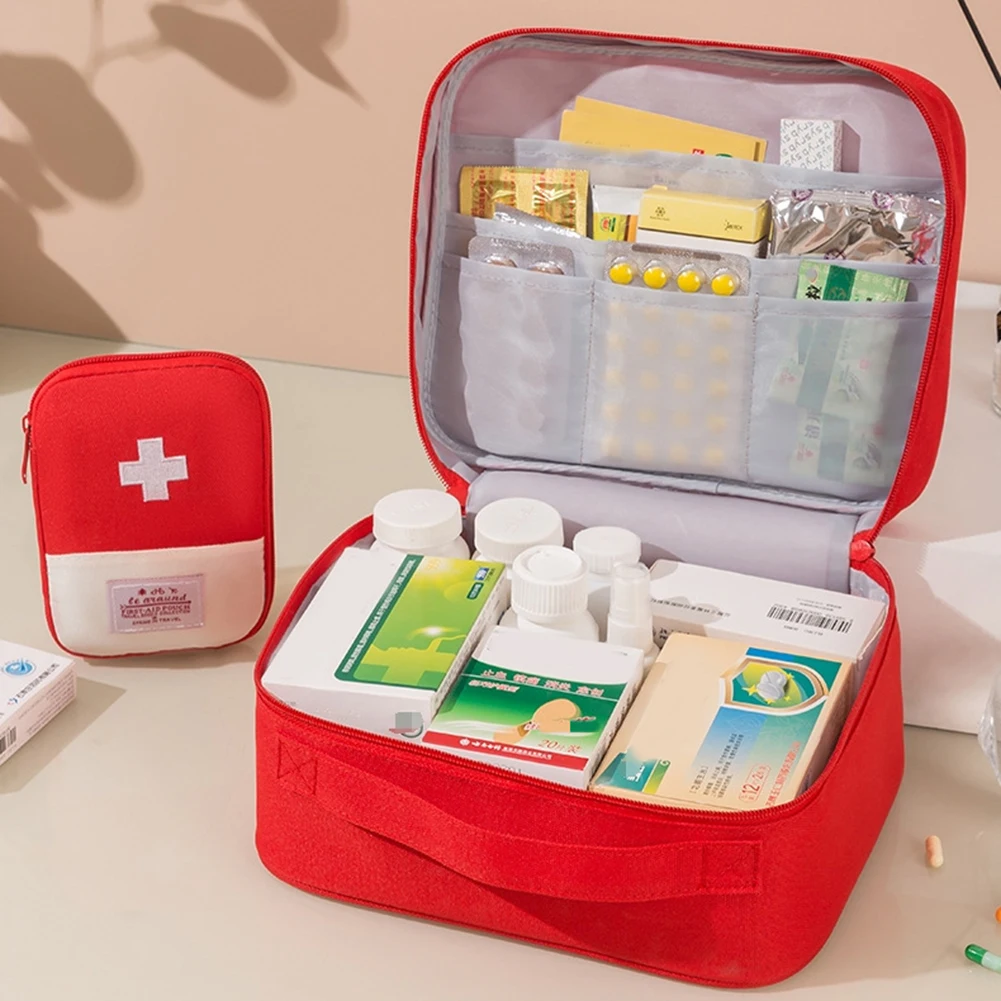 Portable Medicine Storage Organizers Medical Emergency Kit Large Capacity Storage Bag Outdoor Household Storage Organization