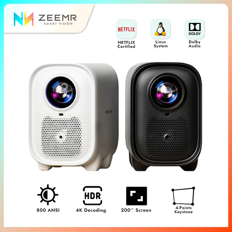 プロジェクター 4K 800ANSIオートフォーカス 5Wサウンド＆ドルビー