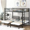 Triple Bunk Bed Twin Over Twin Over Twin, 3 Bunk Bed with Side Ladder, Twin Size Triple Bunk Bed for Kids, Teens 1
