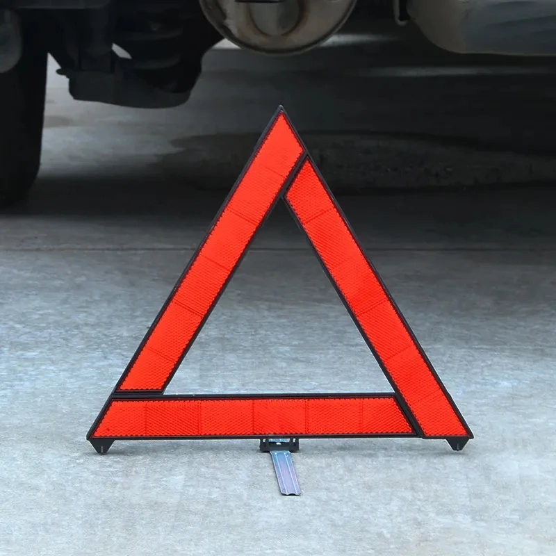 Car Emergency Breakdown Warning Triangle Red Reflective Safety Triangle Hazard Car Tripod Folded Stop Sign Reflector Reflectante