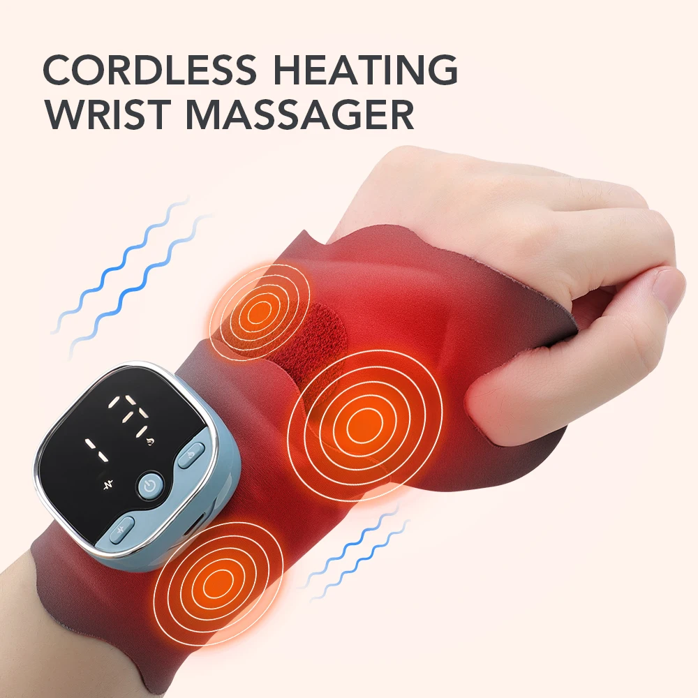 EMS Heating Wrist Massage Pad Thermal Massager Hand Warming Belt Voice Prompts B