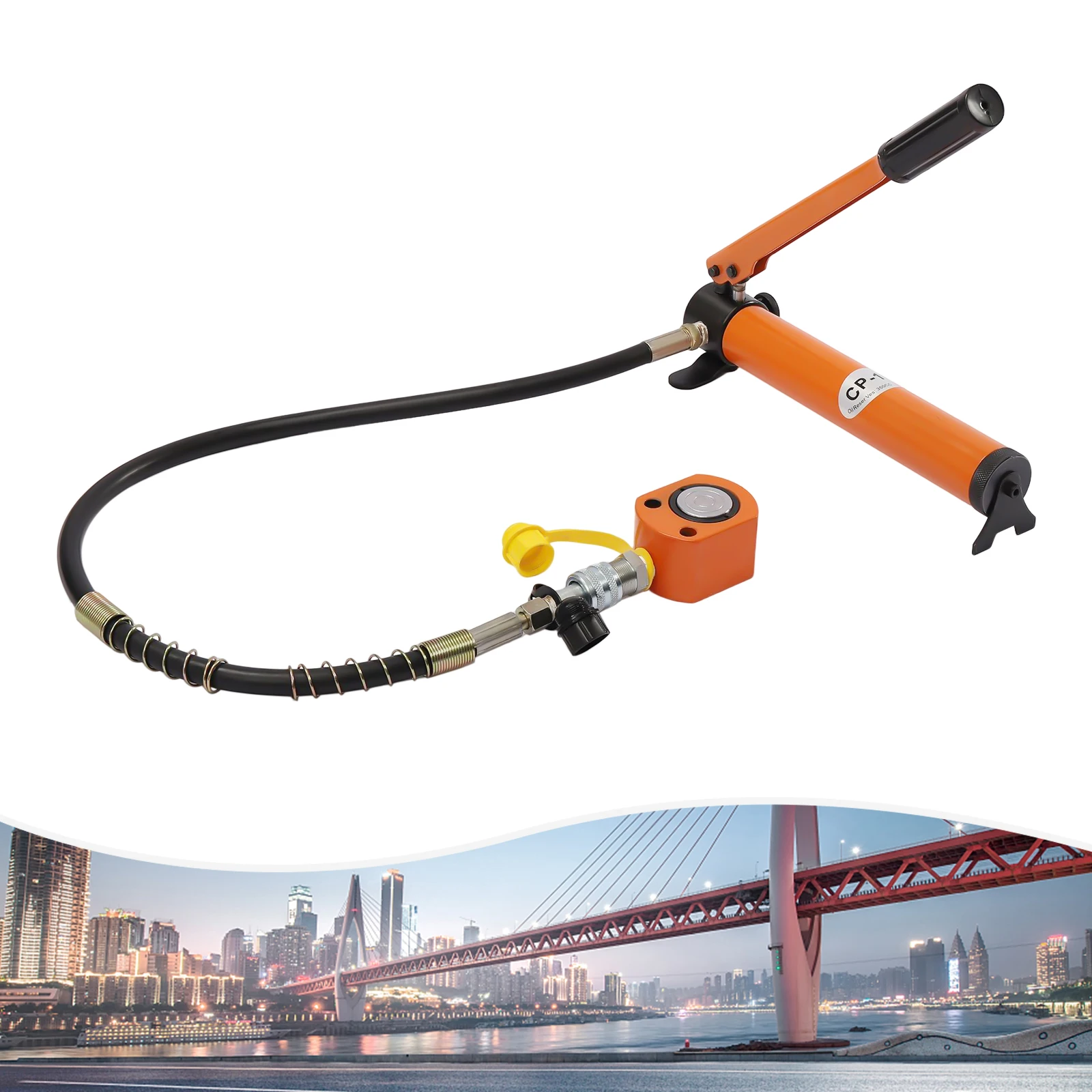 10T/20T Hydraulic Ram Cylinder Jack Power Ram Mini Lifting Jack with CP-180 Hydraulic Hand Pump for Machinery Shipbuilding 6