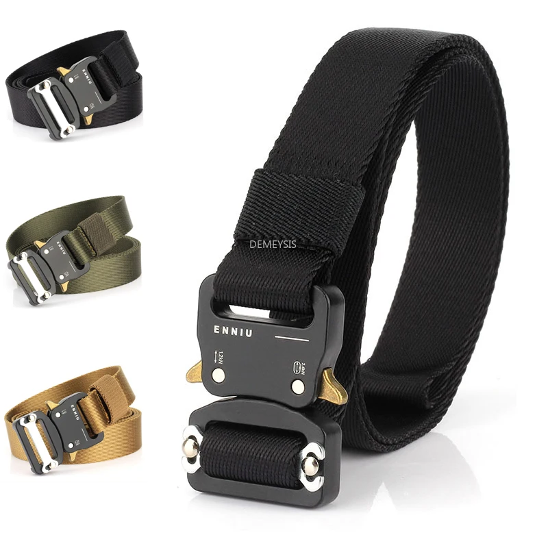 

Hunting Sports Belts Quick Release Metal Buckle Nylon Tactical Belt Wear Resistant Military Shooting Combat Belt Waistband