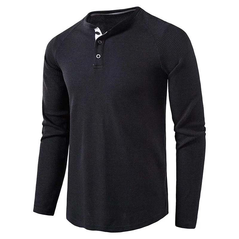 2023 New Long Sleeve T Shirt for Men Solid Spring Summer Casual Mens T-shirt Breathable Male Tops Fashion Clothes Men's T-shirts 7