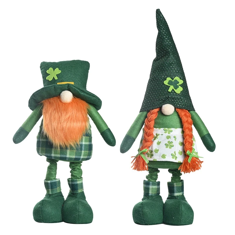 

2 Pieces Irish Gnomes St. Patrick's Day Gifts Leprechaun Nordic Swedish Nisse Spring Handmade Scandinavian Tomte Elf