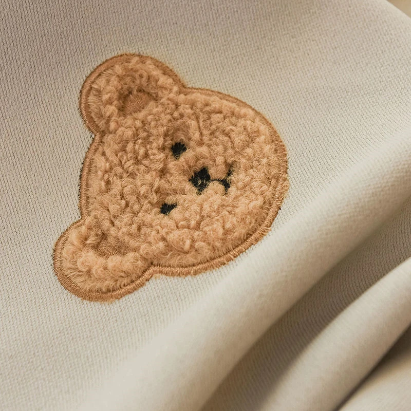 Korean Cartoon Brown Plush Bear Embroidered Curtains Beige High Grade Childrens Curtain For Boy and Girls Room Baby Room Nursery - Image 4