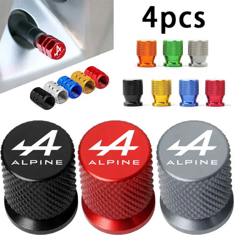 4PCS Colorful Car Tire Valve Caps - Vibrant Automotive Accessories