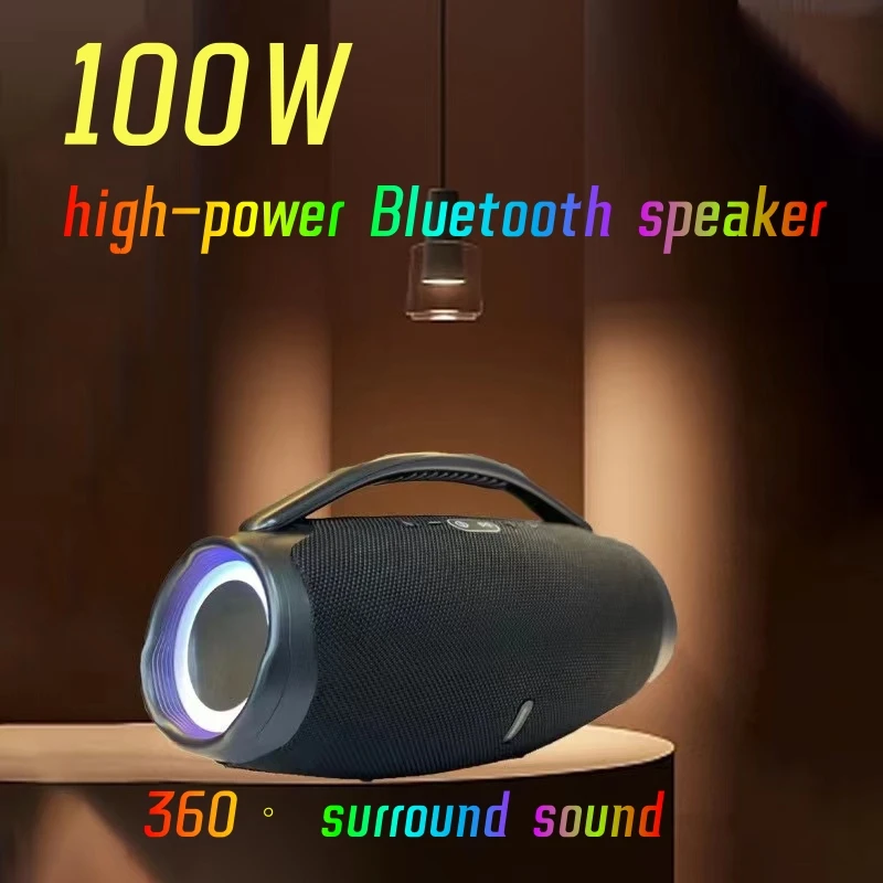 

Портативная Водонепроницаемая высокомощная Bluetooth-Колонка 100 Вт, разноцветная Беспроводная колонка-сабвуфер 360, стерео, объемная Колонка TWS, бумбокс