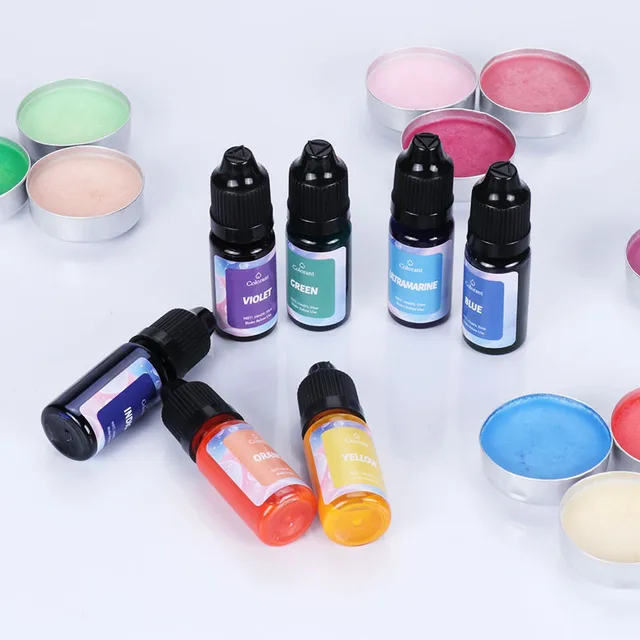 24 Colors 10Ml Resin Pigment Liquid Colorant Diy Candle Coloring Dyes Handmade Soap Dyes Epoxy Resin Mold Crafting Pigments