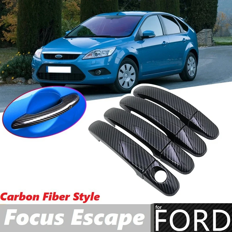 

8 шт., чехлы на дверные ручки для Ford Focus Escape Kuga Ranger 2013 2014 2015 2016 2017 2018