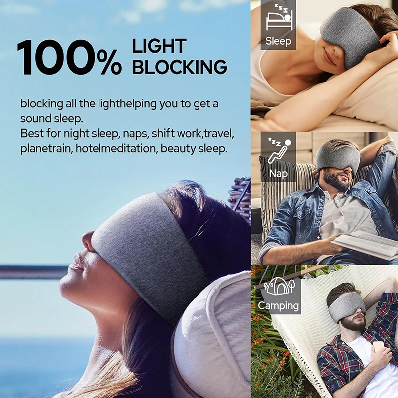 Luxury 100% Cotton Sleep Mask – Soft, Breathable, and Adjustable Nighttime Eye Cover