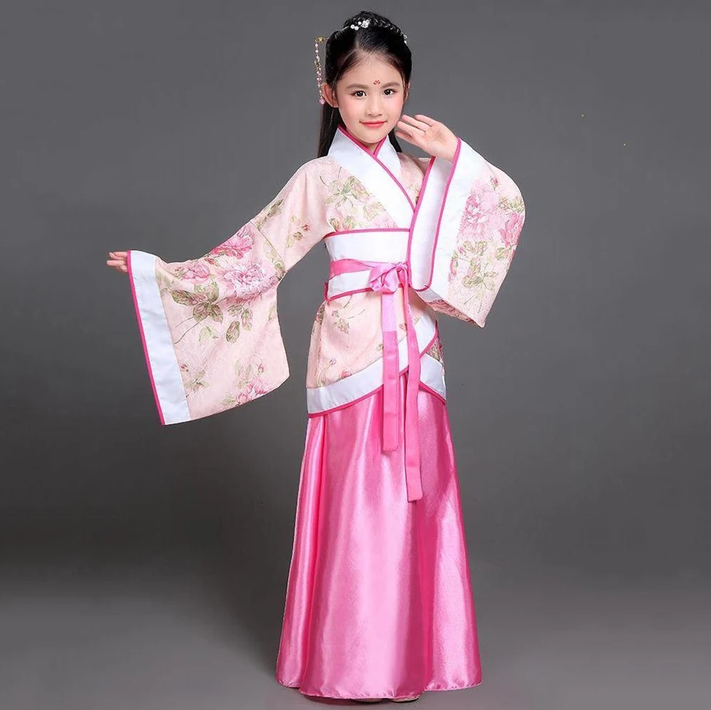 Hanfu Chinese Costume Kids Flower Girl Dresses Traditional Stage Wear Women Dance Costume Adult Fairy Dress chinese traditional costumes