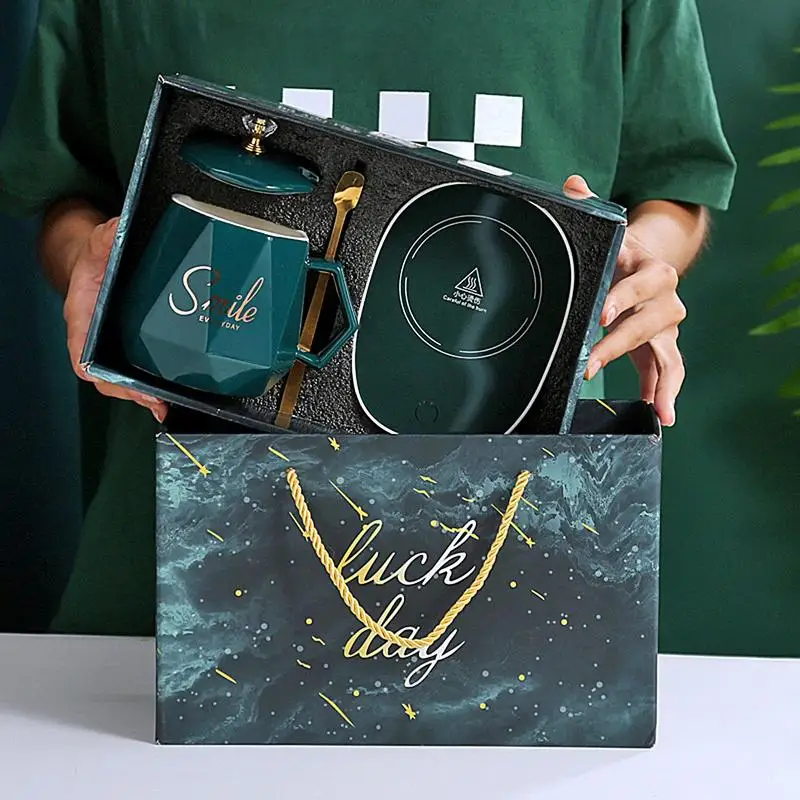 Smart Ceramic Mug Heater Cup Coaster Warmer Termostatico Coffee Riscaldamento Tazza Elettrica Set Tè Al Latte Riscaldamento Acqua Home Office Regalo