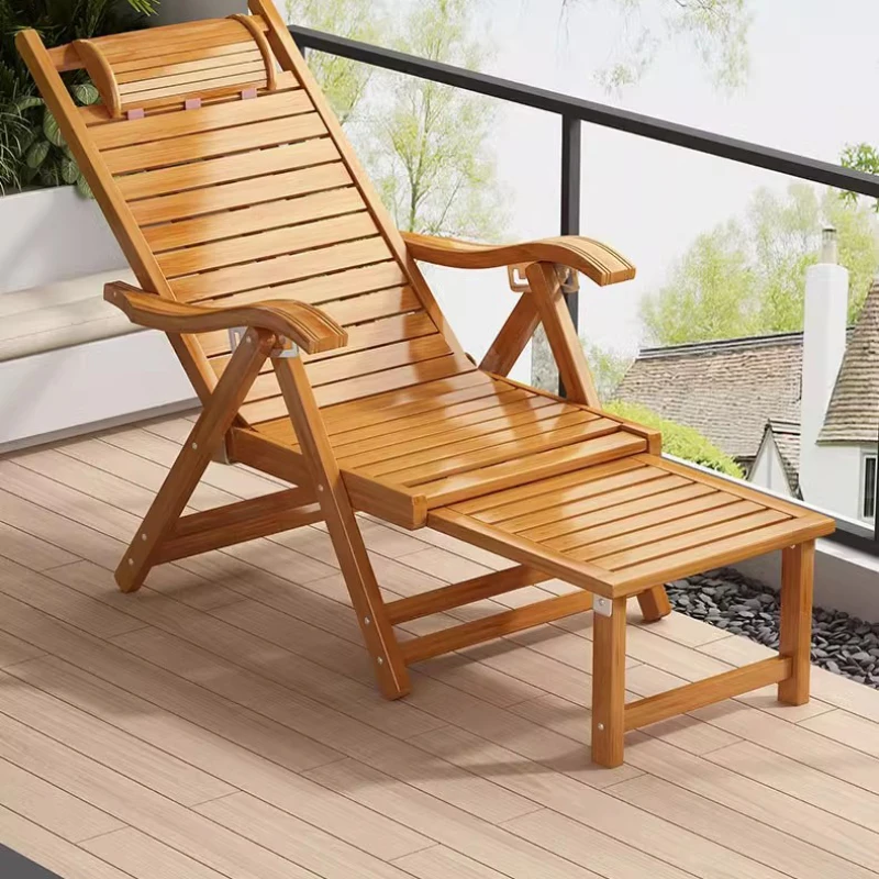 

Sun Rocking Relax Lounge Chairs Nordic Bamboo Modern Folding Recliner Chair Gaming Design Silla Nordica Balcony Furniture Fg31