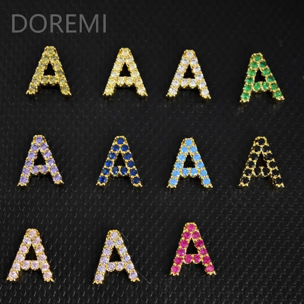 DOREMI Initial Letter Bangle Bracelet Rail BirthStone Letter Gift Jewelry Mother's Day Jewelry Full Zircon Heart Cz Bangle