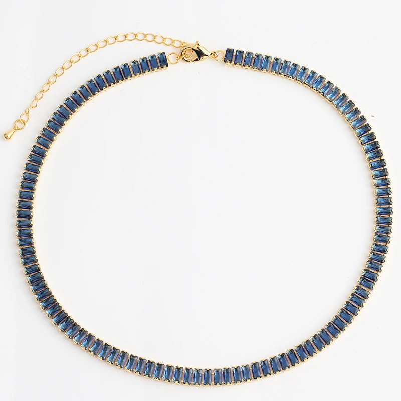 Mix Stil Bunte CZ Tennis Kette Halskette Regenbogen Kubikzircon Gold Halsband Kristall Halskette Für Frauen Collares Para Mujer – Detail 10