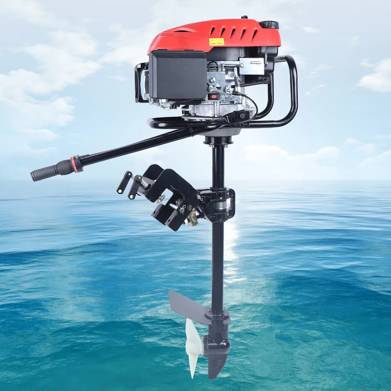 Outboard Motor for Inflatable Fishing Boat 4 Stroke 6 HP Heavy Duty Boat Engine with Air Cooling System 3600R/min 170CC 4 stroke 1 6kw heavy duty fishing boat motor outboard engine motor heavy duty us 4hp 4 stroke 53 2cc outboard motor air cooling