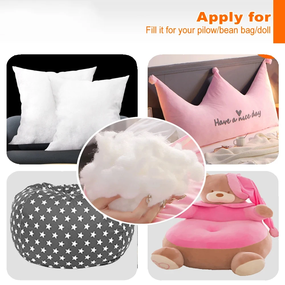 PP Cotton Polyester High-elasticity Eco 3D Hollow Filler for Pillow Plush Toy Doll Bean Bag Sofa Bed Cushion 1kg pillow filler