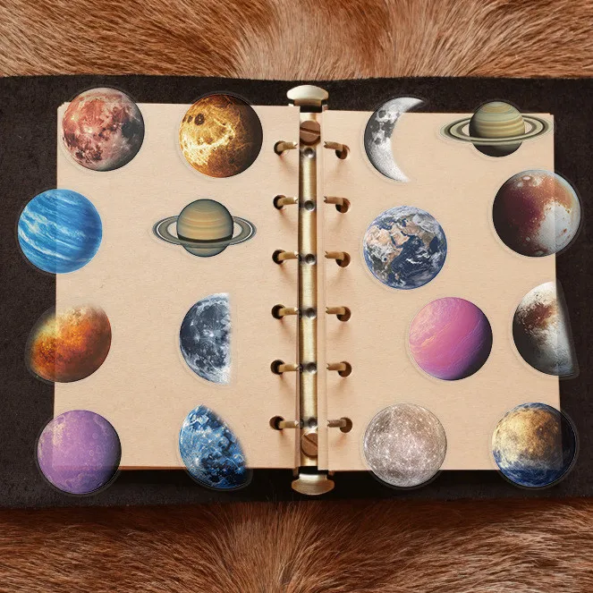 50PCS Cartoon Space Planets Graffiti Aufkleber für Fahrrad Hand Konto Federmäppchen Aufkleber – Detail 3