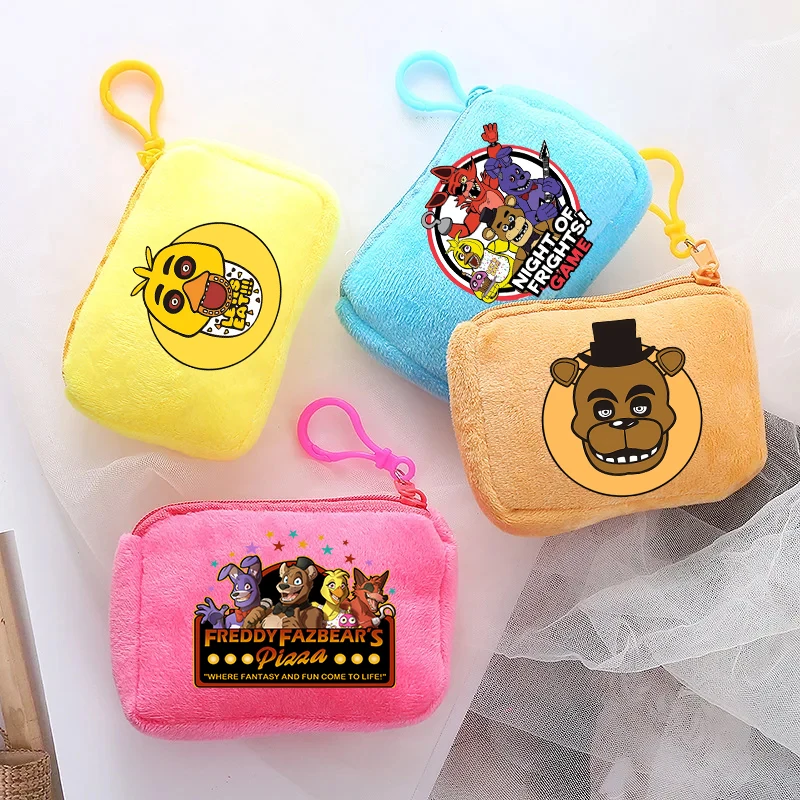 Five Nights At Freddys Portamonete In Peluche Anime Fnaf Mini Bags Game Square Storage Bag Cute Kids Handbag Regalo Di Compleanno Per Bambini